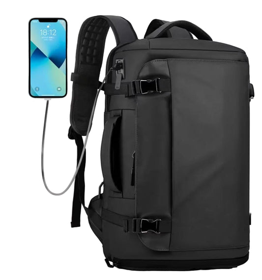 Sac à dos multifonction noir.