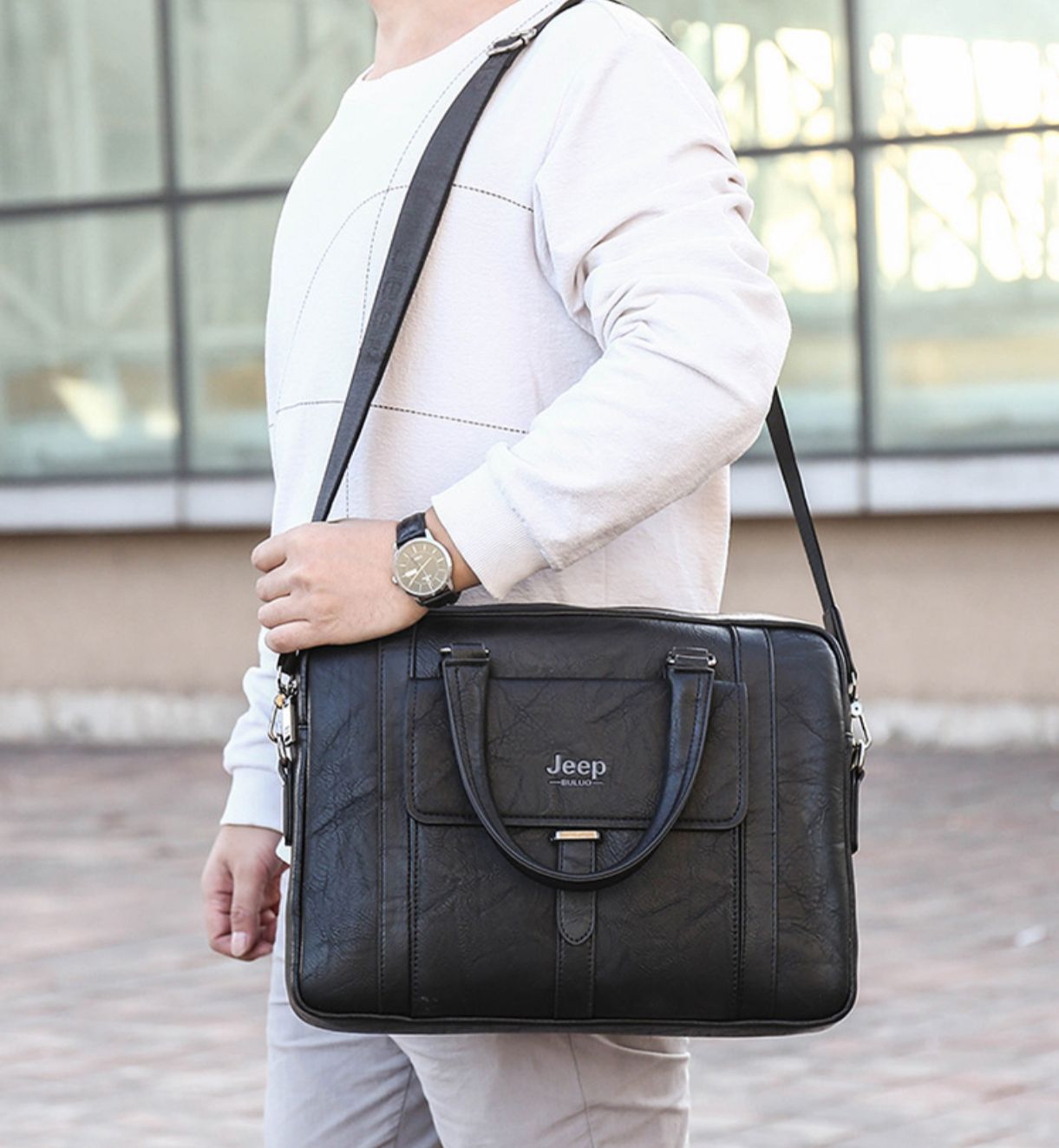 Sac Ordinateur Portable Homme Cartable de Travail Imperméable pour Professeurs