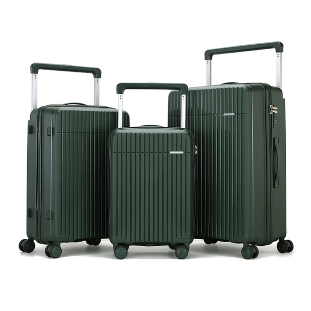 Ensemble complet de bagages de luxe - 3 pièces en polypropylène incassable (grandes tailles et fonctionnalités supérieures)