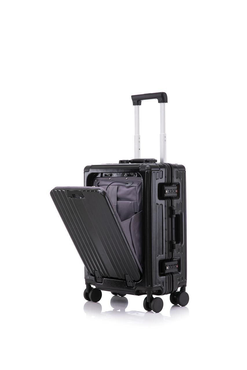 Valise Cabine Multifonction 3-en-1 – Port Gobelet,🧳 Compartiment PC et Port USB