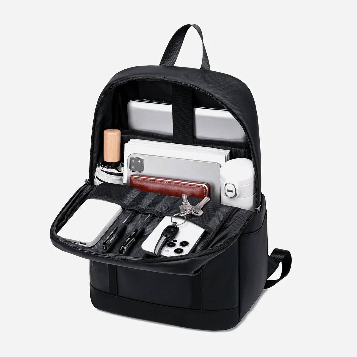 đ Sac Ă Dos Business ĂlĂ©gant et RĂ©sistant â Compartiment Ordinateur & Design Moderne Noir