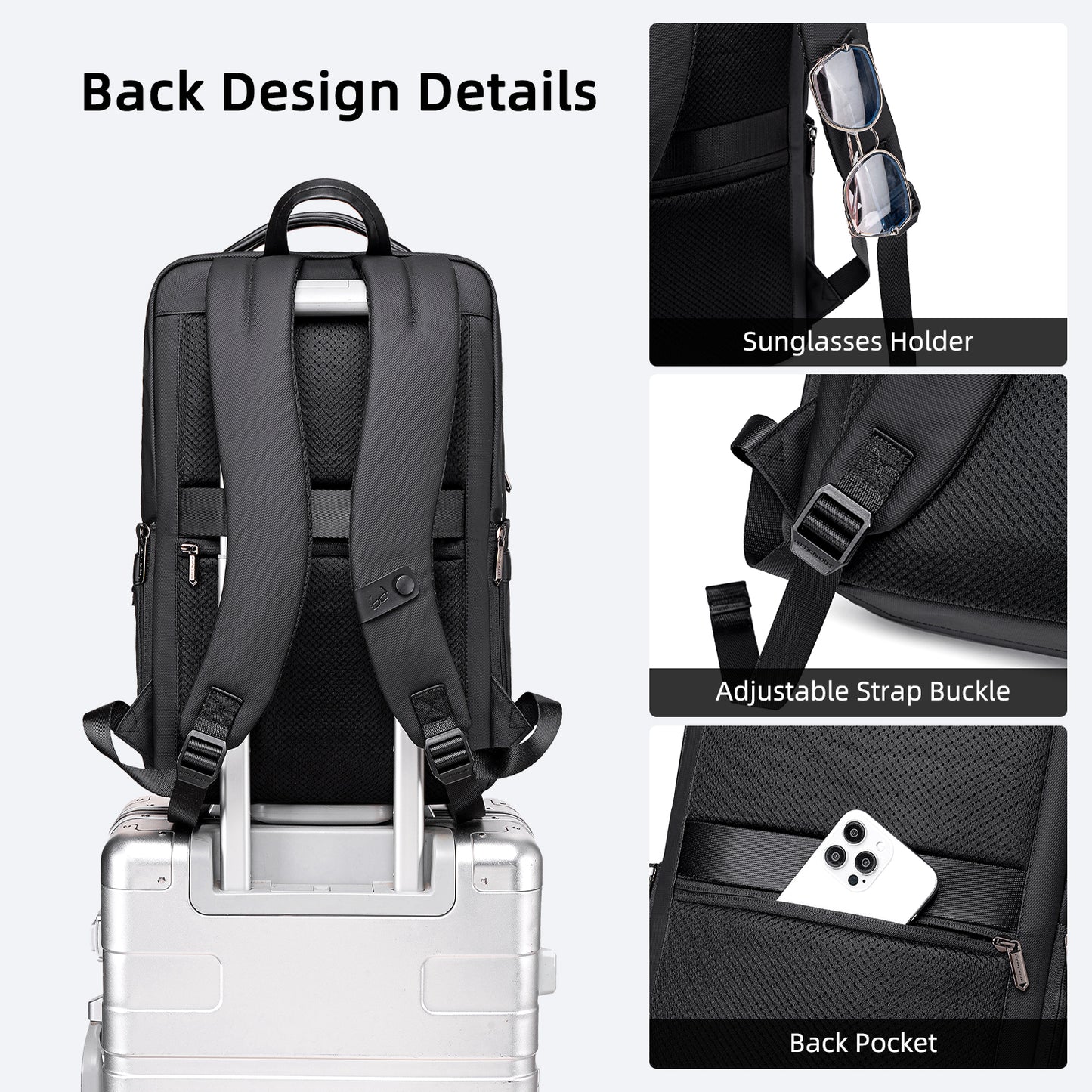 Sac à Dos de Bureau Arctic Hunter 15L – Élégant et Léger, Sac Ordinateur Portable pour Homme, Résistant à l’Eau, Design Fin, Compatible PC 15,6”, Idéal pour le Travail, l’Université et l’Usage Quotidien