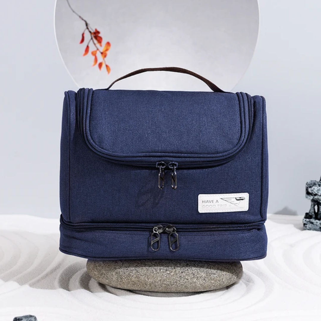 Trousse de Toilette de Voyage Élégante – Double Compartiment, Grande Capacité, Design Pratique et Résistant