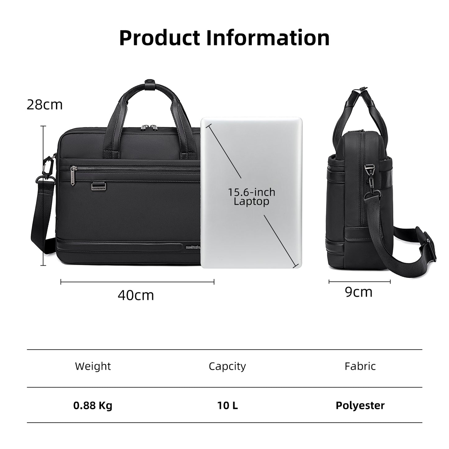 Cartable Business 2-en-1 pour Ordinateur 15,6″ | Sac Bureau Résistant à l’Eau