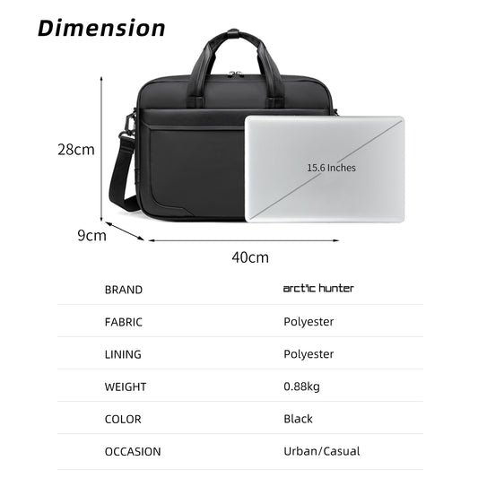Sac pour ordinateur portable élégant et multifonction de Arctic Hunter – Design moderne, léger avec grande capacité de rangement et bandoulière confortable