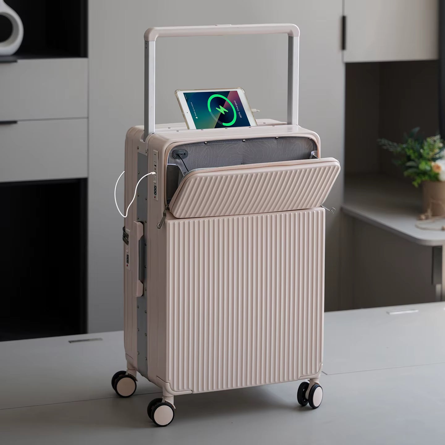 Valise Cabine Rigide avec Port USB & Ouverture Frontale ✈️🔋