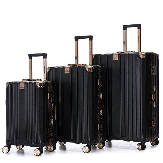 Set de 3 valises luxe – Cabine, Moyenne et Grande avec serrure TSA