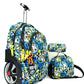 Pack 3 pièces garçon : Trolley 18" + sac à goûter + trousse