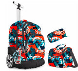 Sac à Dos à Roulettes Street Art 3 en 1 (Rouge & Bleu)