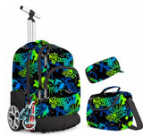 Pack Scolaire à Roulettes Skateboard 3 en 1 – Sac, Lunchbox & Trousse