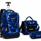Français: Kit Scolaire à Roulettes 3 en 1 - Cartable, Sac Isotherme et Trousse 🎒✨