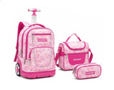 Français: Kit Scolaire à Roulettes 3 en 1 - Cartable, Sac Isotherme et Trousse 🎒✨