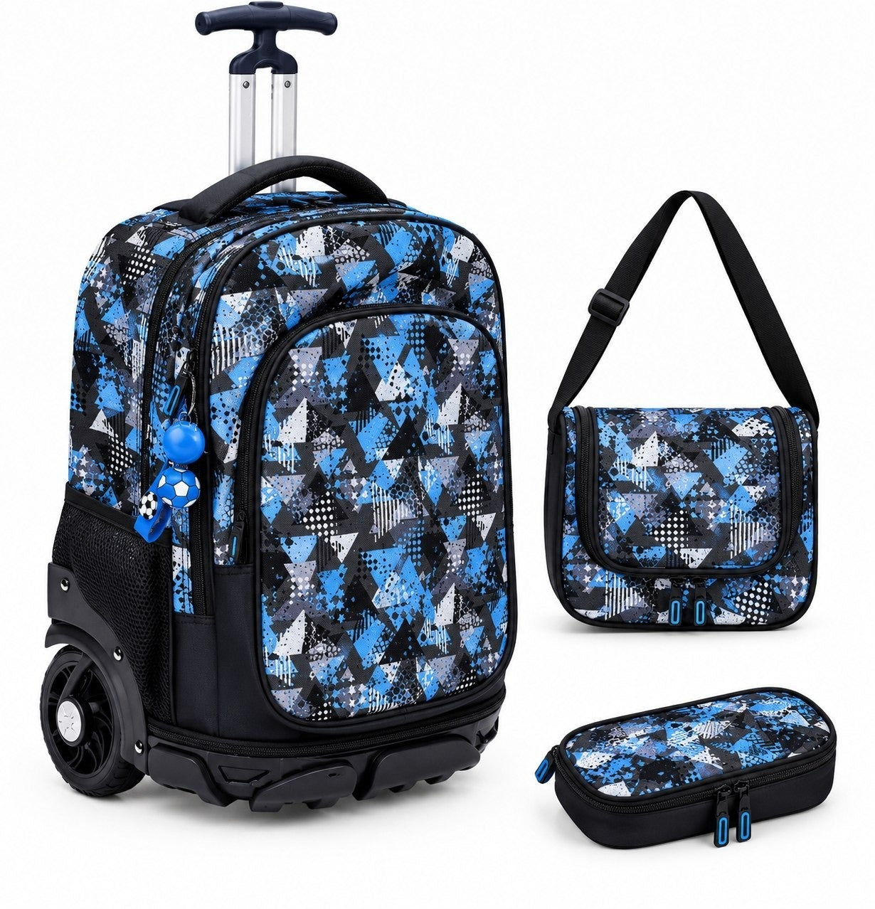 Ensemble Scolaire Trolley 3 Pièces (Sac à Roulettes, Lunch Bag & Trousse)