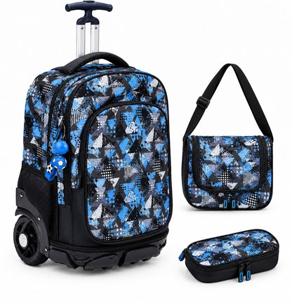 Ensemble Scolaire Trolley 3 Pièces (Sac à Roulettes, Lunch Bag & Trousse)