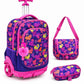 Ensemble Scolaire Trolley 3 Pièces (Sac à Roulettes, Lunch Bag & Trousse)