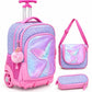Ensemble Scolaire Trolley 3 Pièces (Sac à Roulettes, Lunch Bag & Trousse)