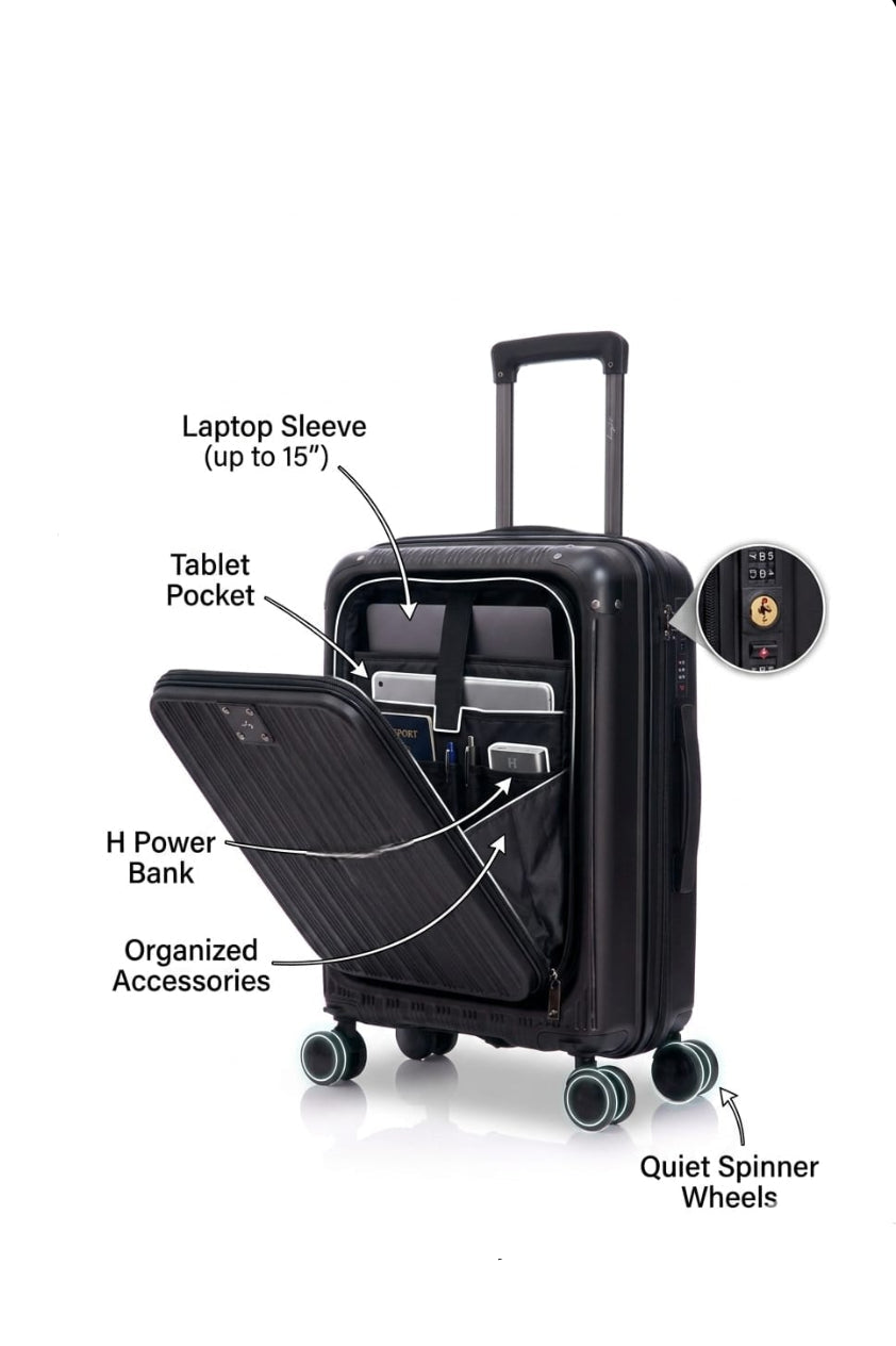 Valise Cabine Rigide – Ouverture Frontale & Style Moderne