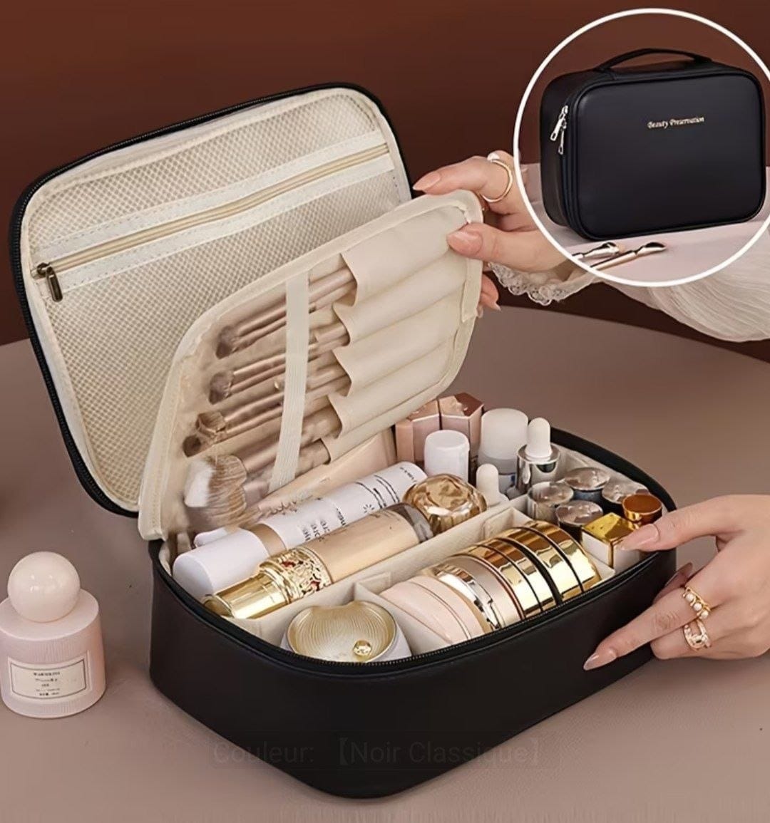 Trousse de Maquillage Élégante – Grande Capacité & Design Premium ✨