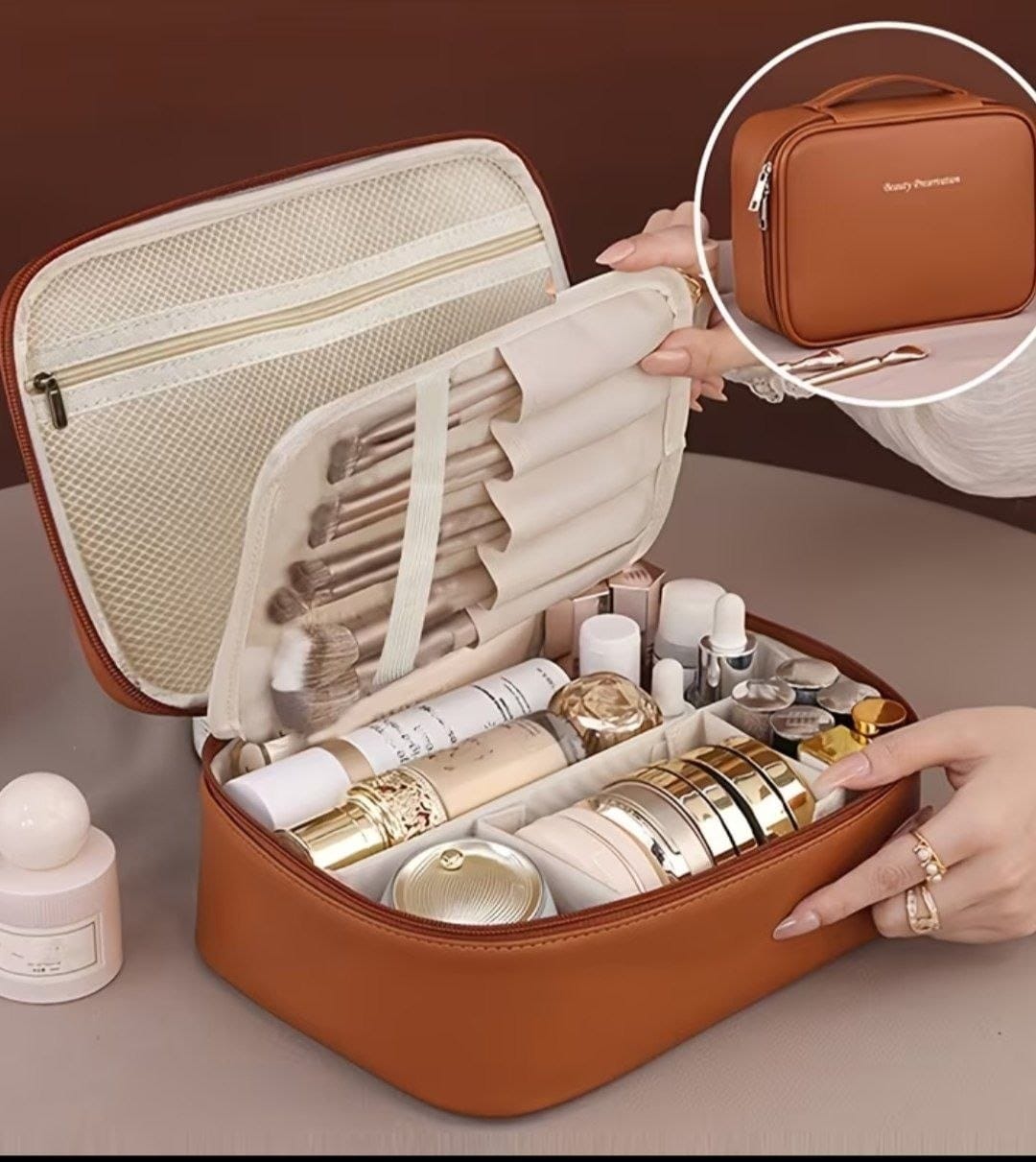 Trousse de Maquillage Élégante – Grande Capacité & Design Premium ✨