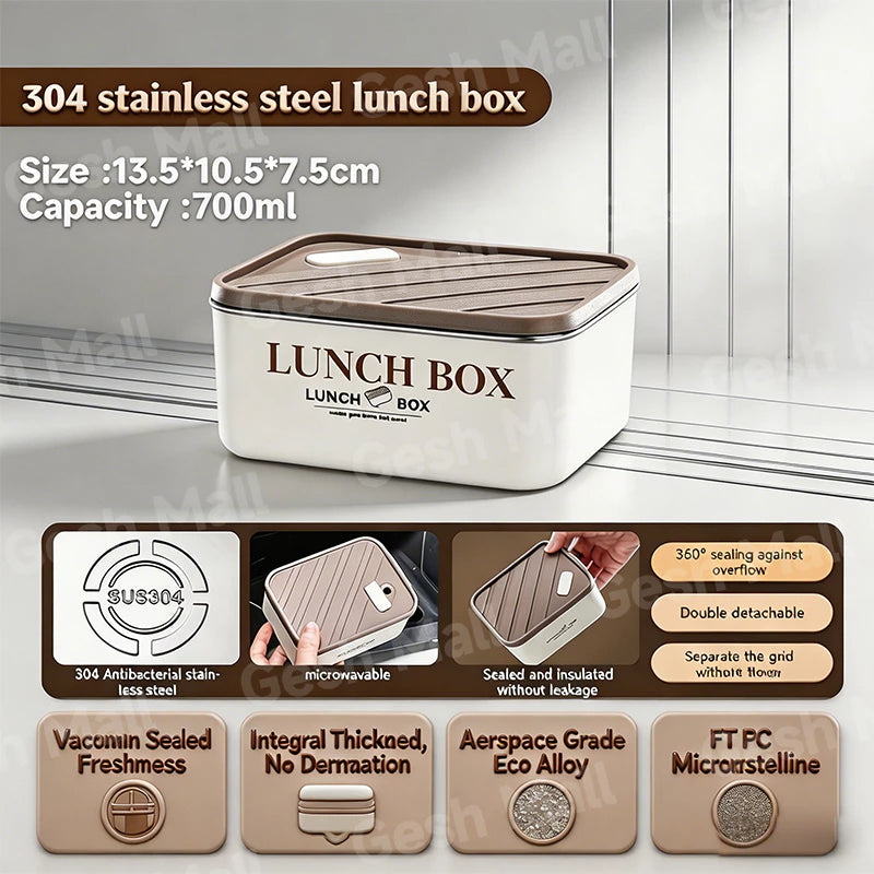 Boîte à Lunch Thermique en Acier Inoxydable 304 avec Sac Isotherme
