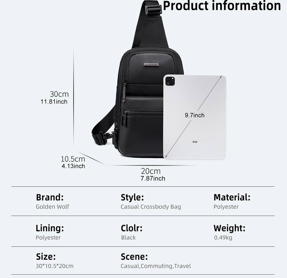 Sac Bandoulière Homme Compact – Style Urbain & Pratique