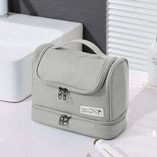 Trousse de Toilette de Voyage Élégante – Double Compartiment, Grande Capacité, Design Pratique et Résistant