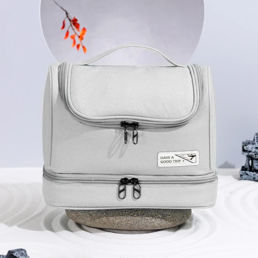 Trousse de Toilette de Voyage Élégante – Double Compartiment, Grande Capacité, Design Pratique et Résistant