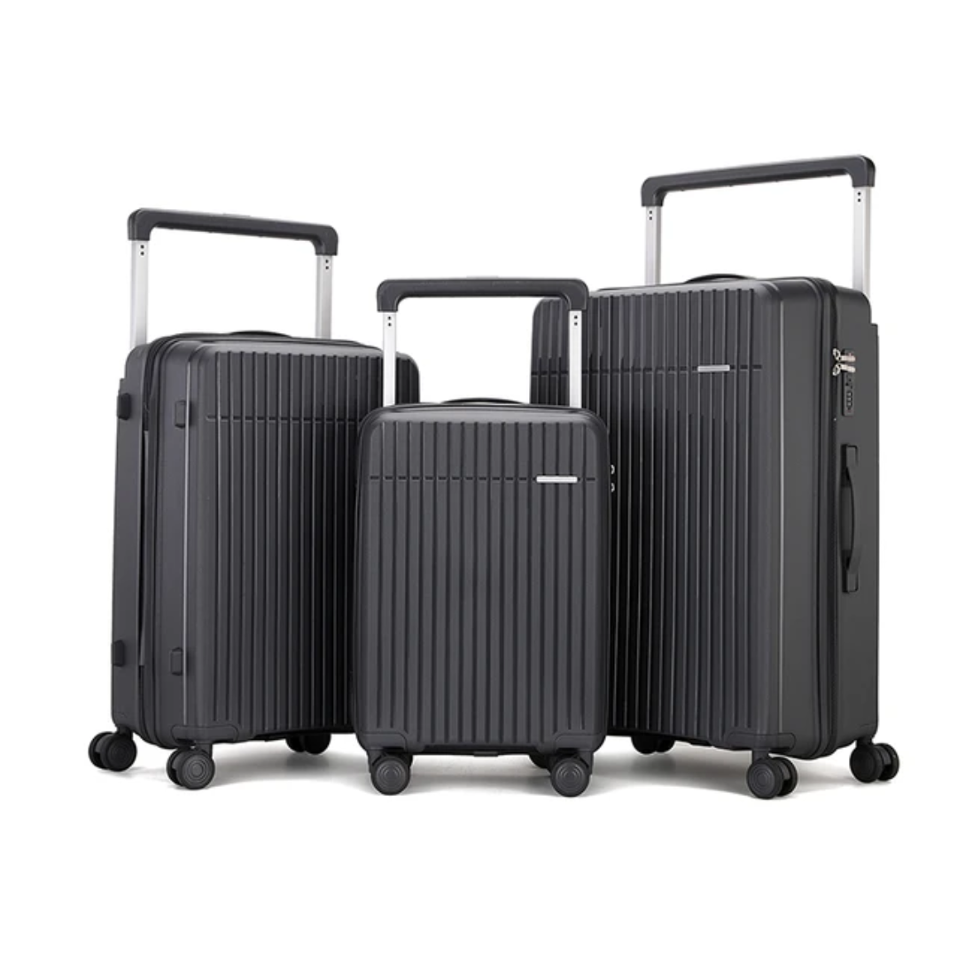 Ensemble complet de bagages de luxe - 3 pièces en polypropylène incassable (grandes tailles et fonctionnalités supérieures)