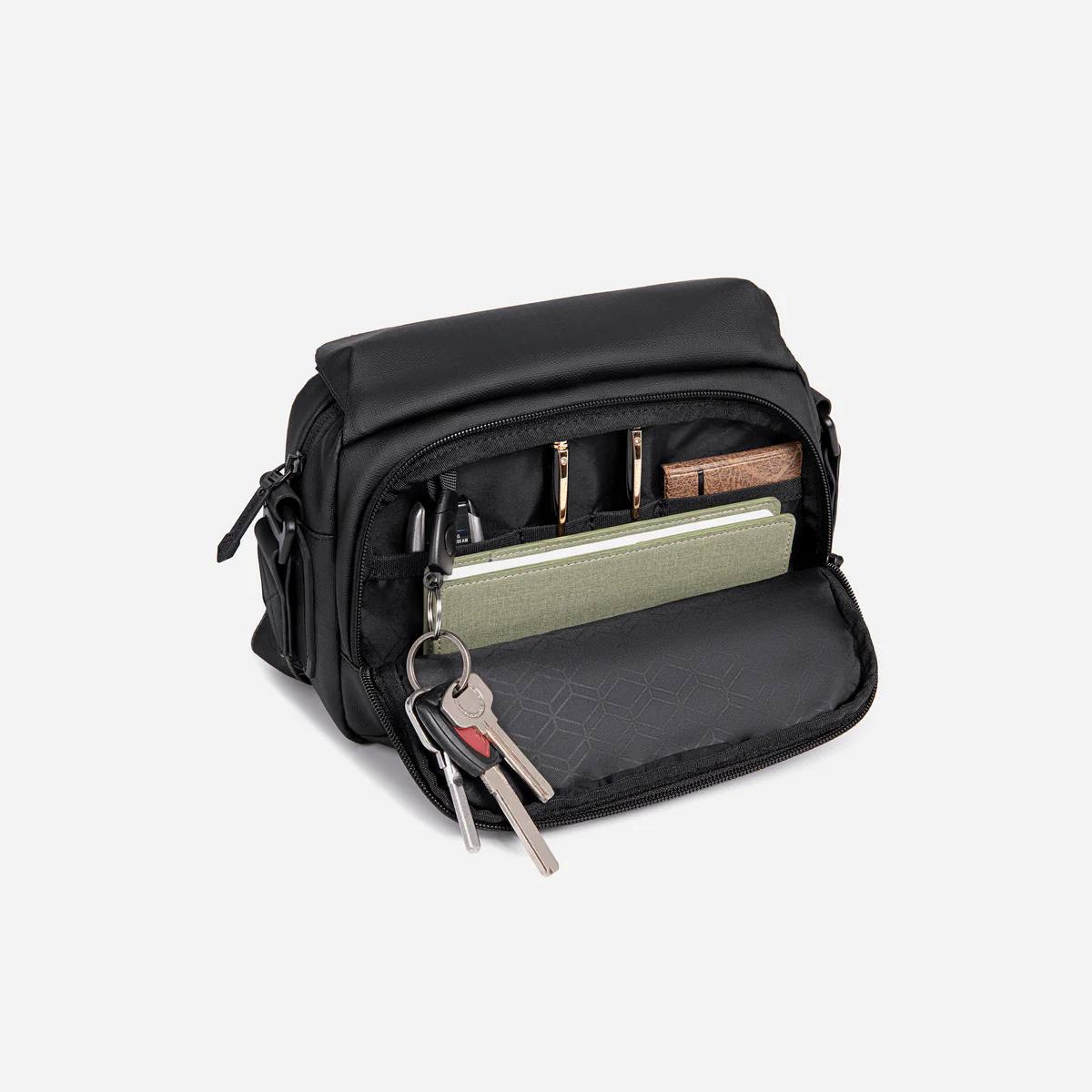 Sac bandoulière noir élégant et pratique pour un usage quotidien