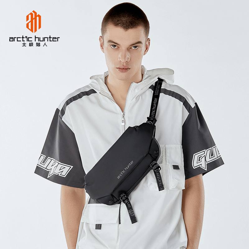 Arctic Hunter - Sac Banane / Shoulder Bag Multifonction Imperméable - Noir Premium