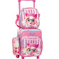 Ensemble de sacs d'école à roulettes (trolley) 3 en 1 pour enfants de Glossy Star - Sac à dos, sac à goûter et trousse au design moderne