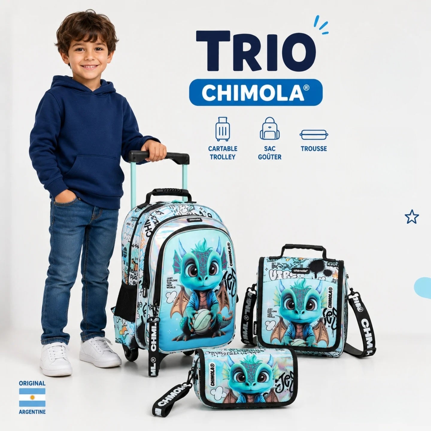 Trio Scolaire Dragon 3 piéces🐉