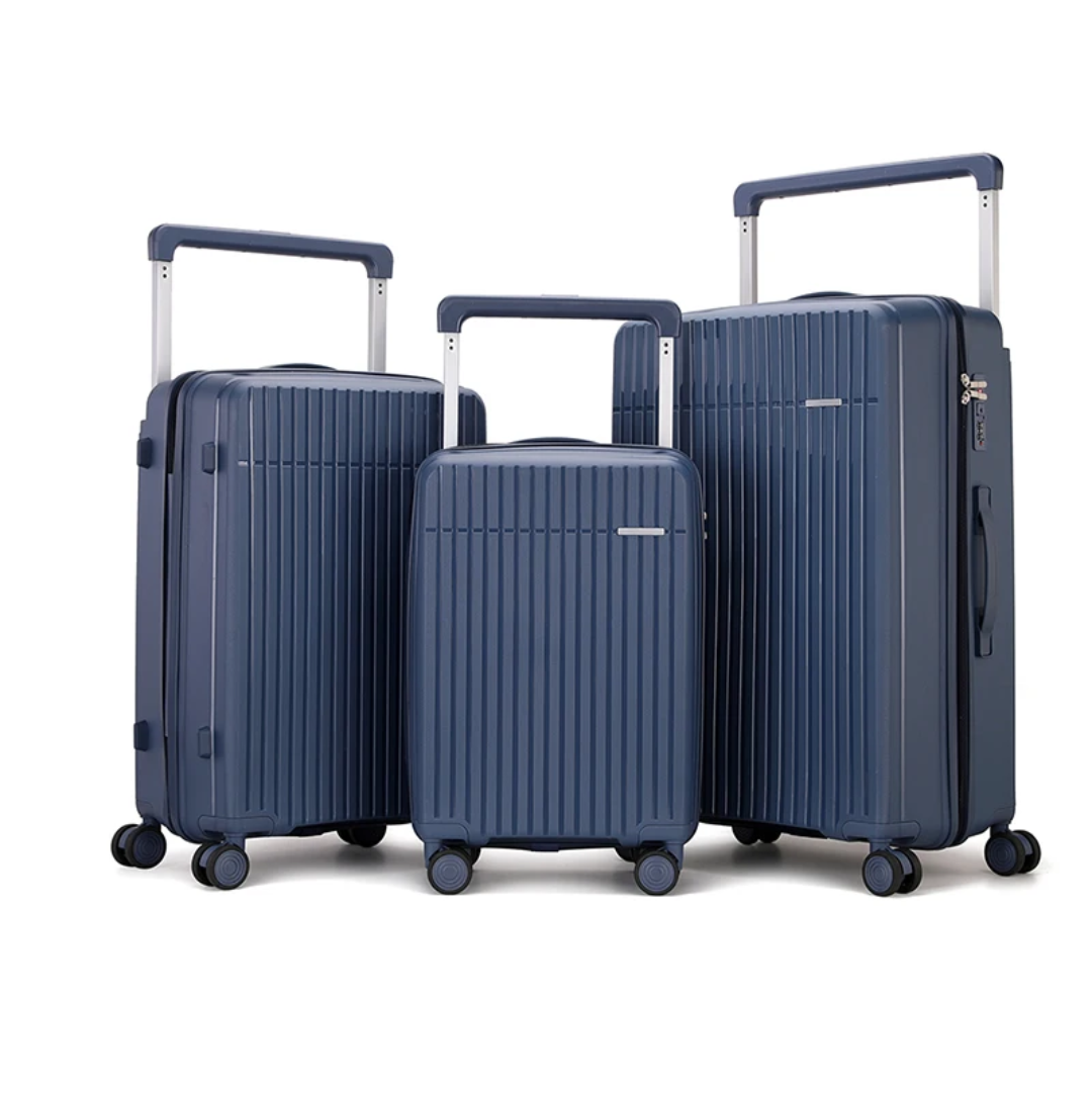 Ensemble complet de bagages de luxe - 3 pièces en polypropylène incassable (grandes tailles et fonctionnalités supérieures)