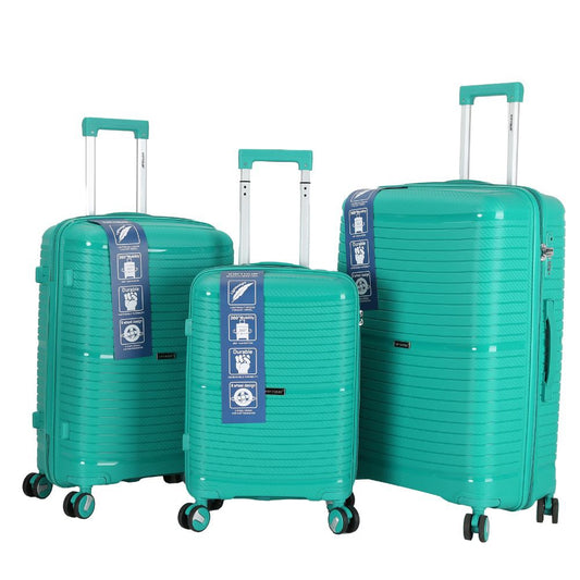 Ensemble de bagages rigides en polypropylène , 3 pièces, roulettes pivotantes à 360 degrés avec serrure TSA,