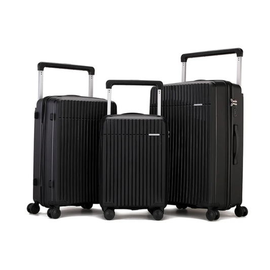 Ensemble complet de bagages de luxe - 3 pièces en polypropylène incassable (grandes tailles et fonctionnalités supérieures)