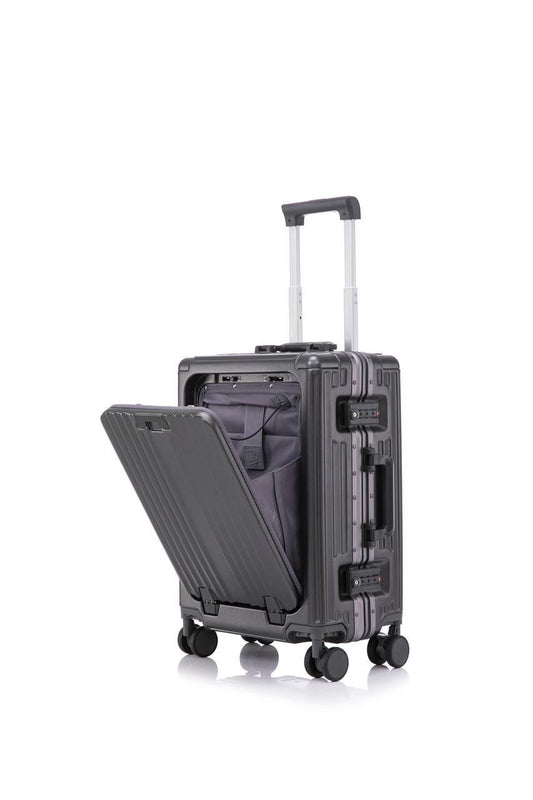 Valise Cabine Multifonction 3-en-1 – Port Gobelet,🧳 Compartiment PC et Port USB
