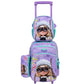Ensemble de sacs d'école à roulettes (trolley) 3 en 1 pour enfants de Glossy Star - Sac à dos, sac à goûter et trousse au design moderne