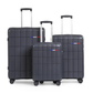 Ensemble complet de bagages de luxe - 3 pièces en polypropylène incassable (grandes tailles et fonctionnalités supérieures)