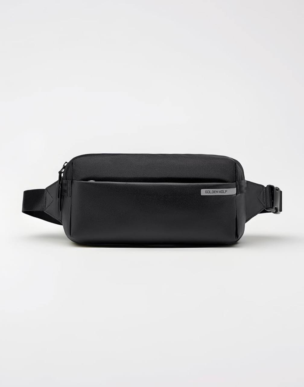 Sac Banane Golden Wolf – Pochette Ceinture Noir Étanche & Compacte 🖤✨