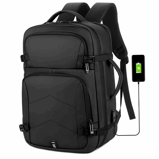 Grand sac à dos pour ordinateur portable 15,6 pouces unisexe, sac à dos d'affaires multifonction, imperméable avec port de charge USB intégré