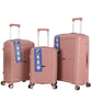 Ensemble de bagages rigides en polypropylène , 3 pièces, roulettes pivotantes à 360 degrés avec serrure TSA,