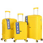 Ensemble de bagages rigides en polypropylène , 3 pièces, roulettes pivotantes à 360 degrés avec serrure TSA,