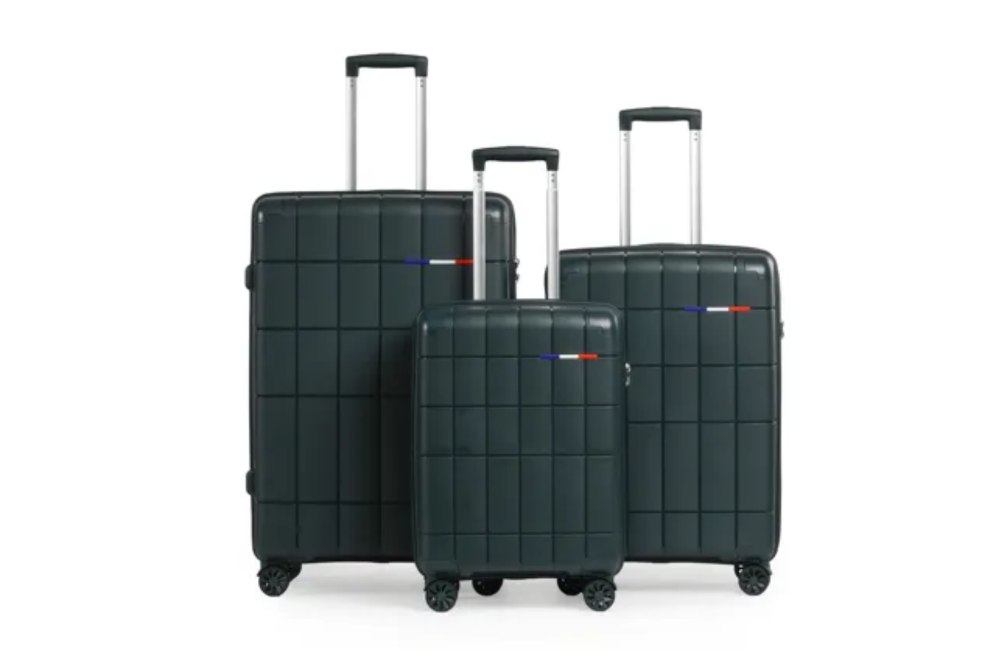 Ensemble complet de bagages de luxe - 3 pièces en polypropylène incassable (grandes tailles et fonctionnalités supérieures)